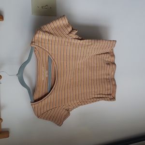 American Eagle striped cropped tee